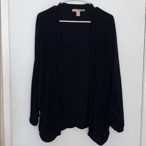 Black cinched sleeved cover up